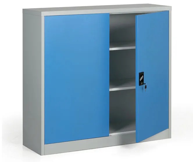 Kovová spisová skriňa, demontovaná, 2 police, 1200 x 1150 x 400 mm, modrá