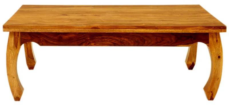 Konferenčný stolík Kali s atypickými nohami 110x40x60 indický masív palisander Natural