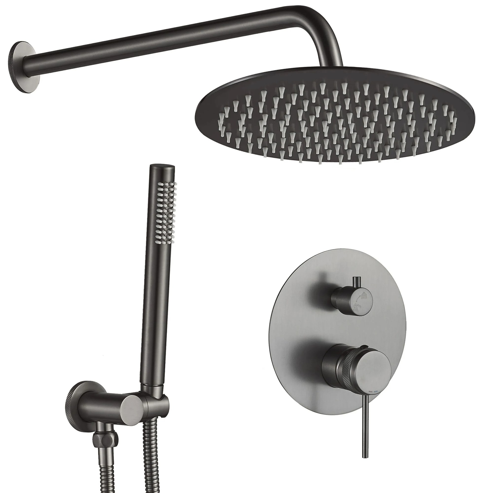 Rea Lungo Grip, podomietková sprchová súprava + BOX montážny systém, grafitová, REA-P8958