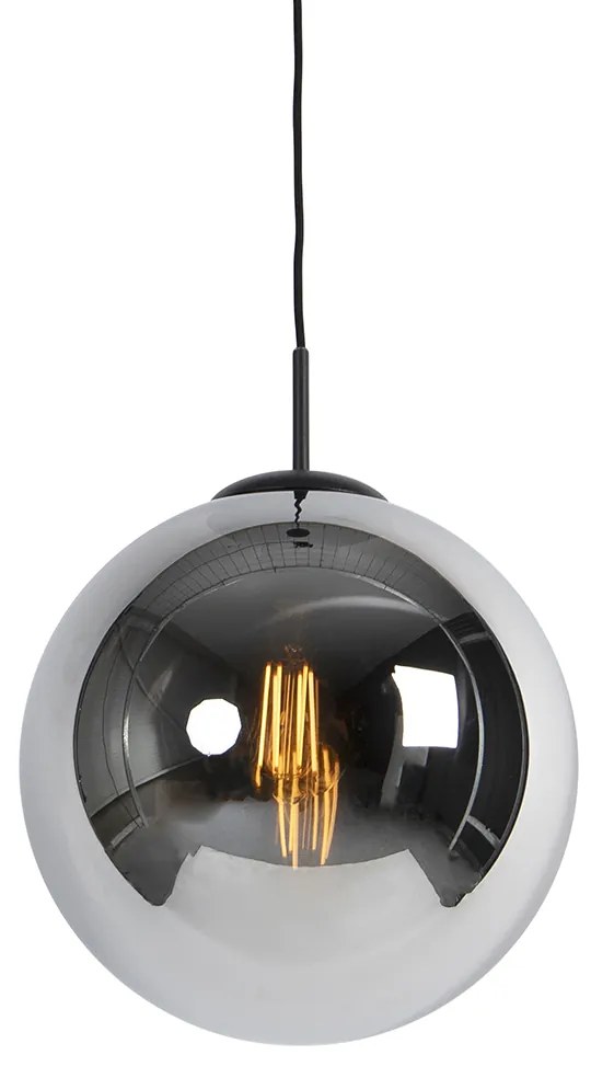 Inteligentné závesné svietidlo čierne s dymovým sklom 30 cm vrátane Wifi ST64 - Pallon