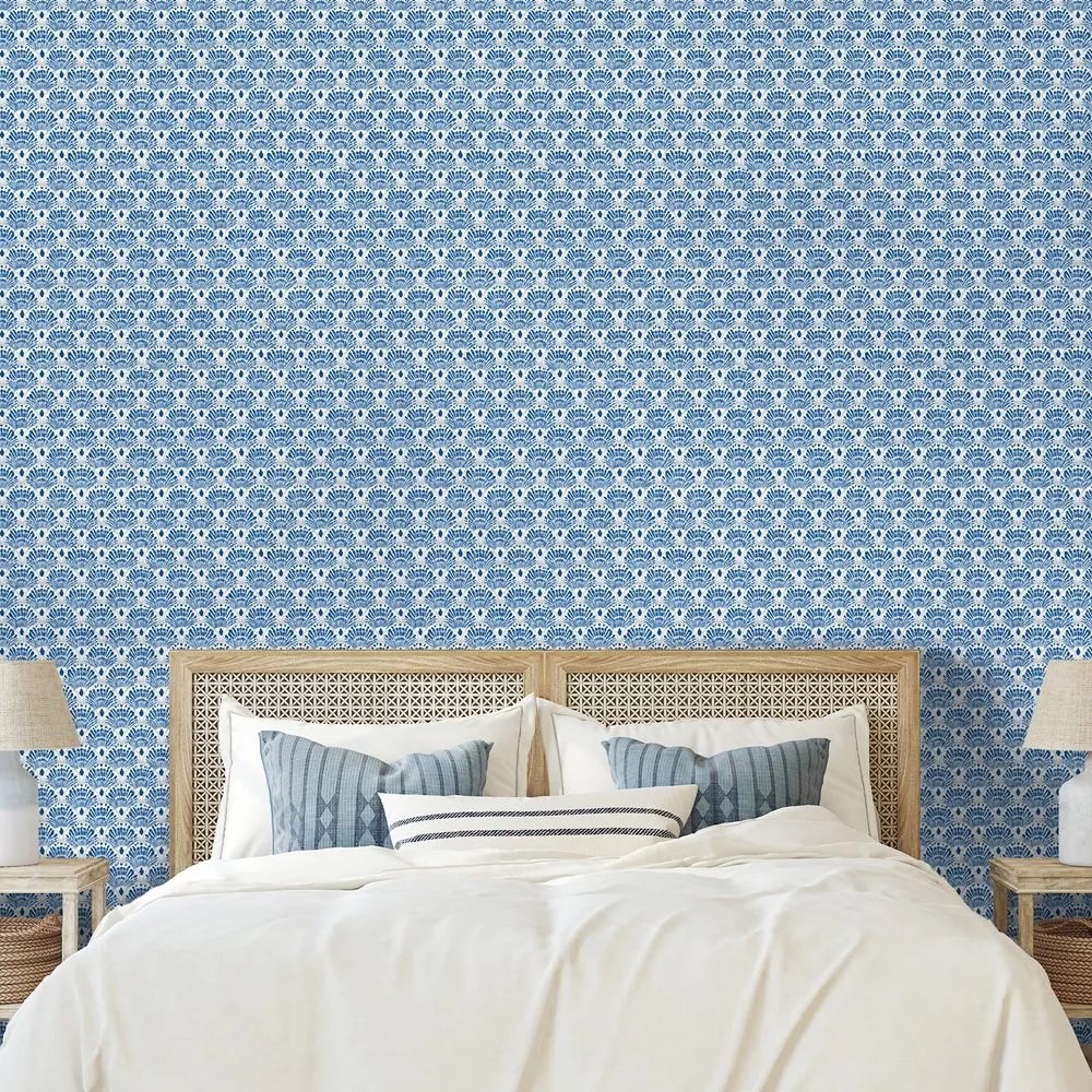 Tapeta modré geometrické vzory