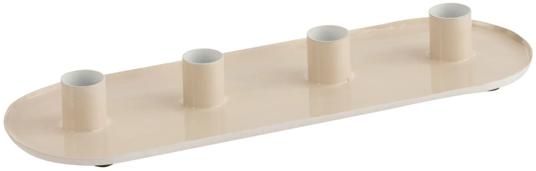 Kovový béžový lakovaný svietnik na 4 svíčky- 32,5 * 12 * 3 cm