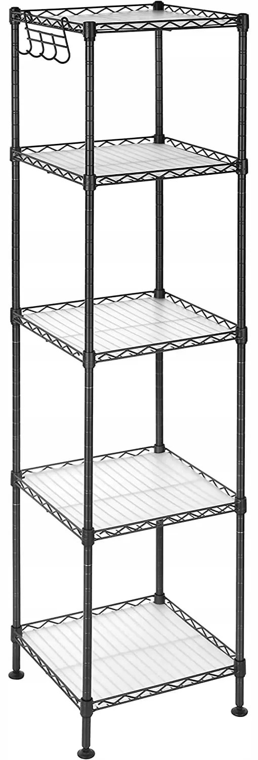 Modulárny regál LOGAR s čiernou konštrukciou, 5 políc