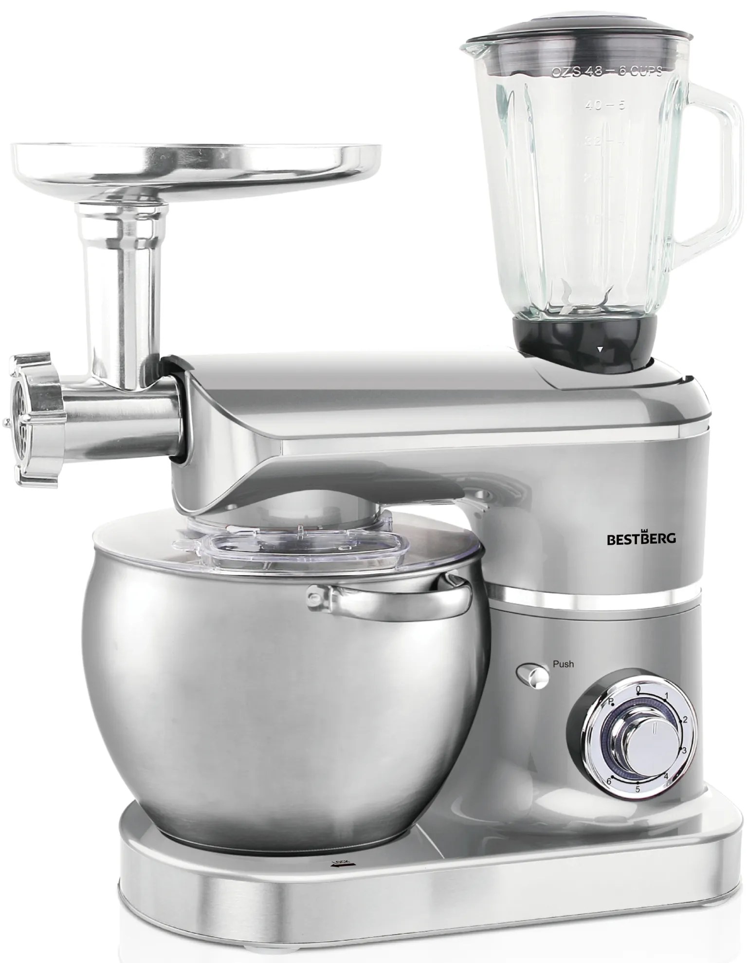 Multifunkčný kuchynský robot BestBerg BBR-2300S / 2300 W / 8,5 l / 6 rýchlostí