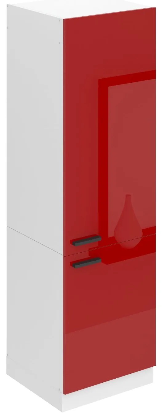 Vysoká kuchynská skrinka Belini Premium Full Version pre vstavanú chladničku 60 cm červený lesk