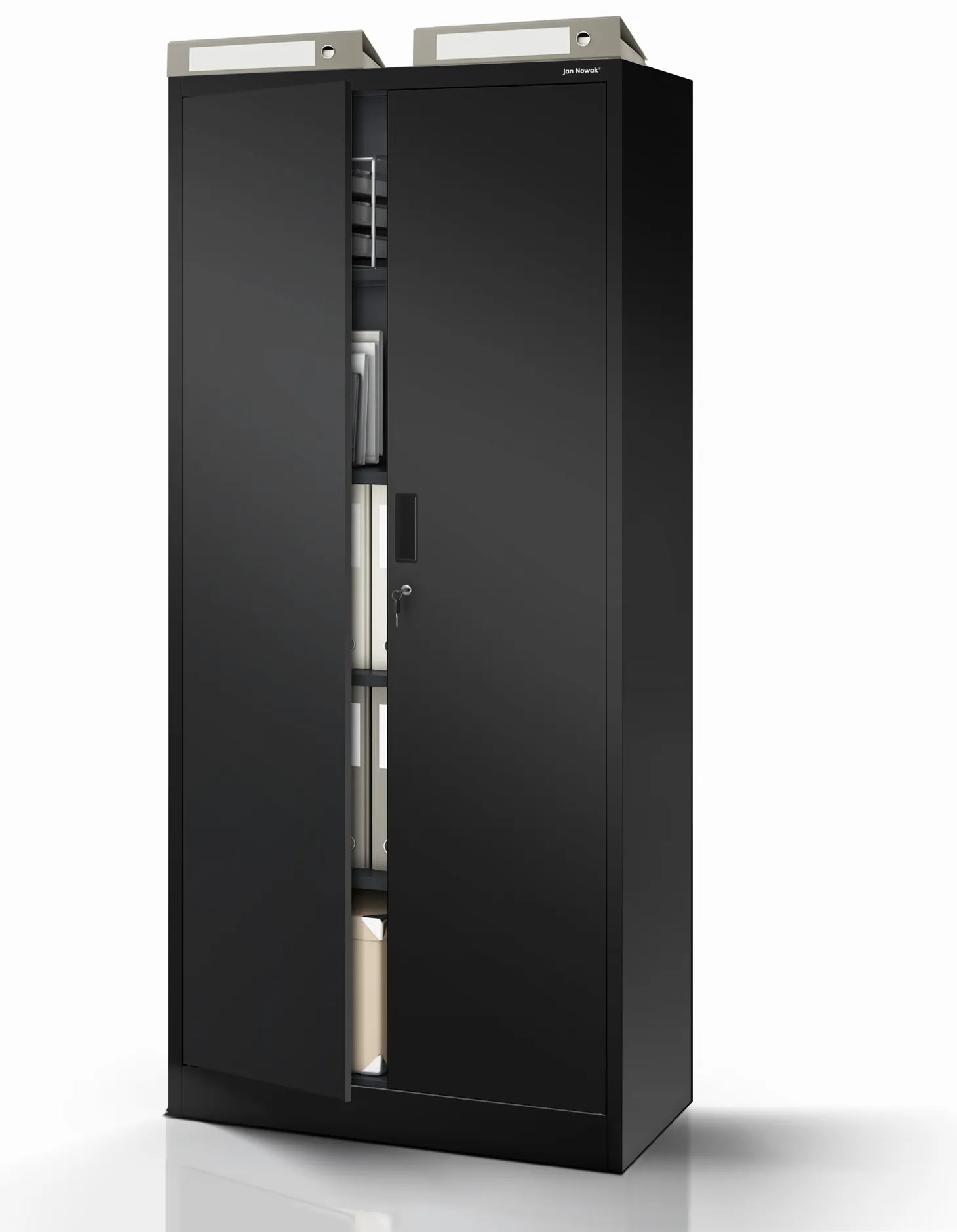 Čierna kovová skriňa JAN Compact 1750 x 800 x 400 mm