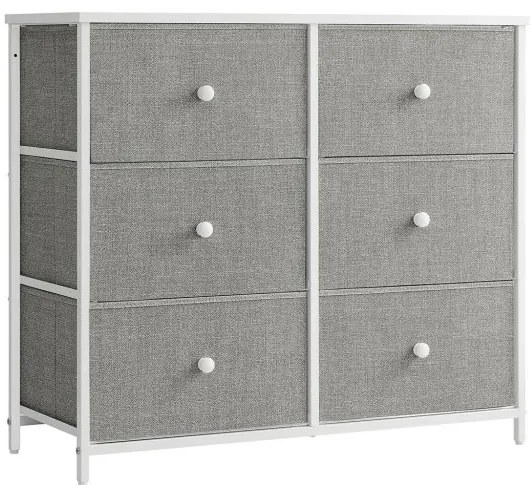 Komoda so zásuvkovými boxmi HESTO 80x71 cm, biela/sivá
