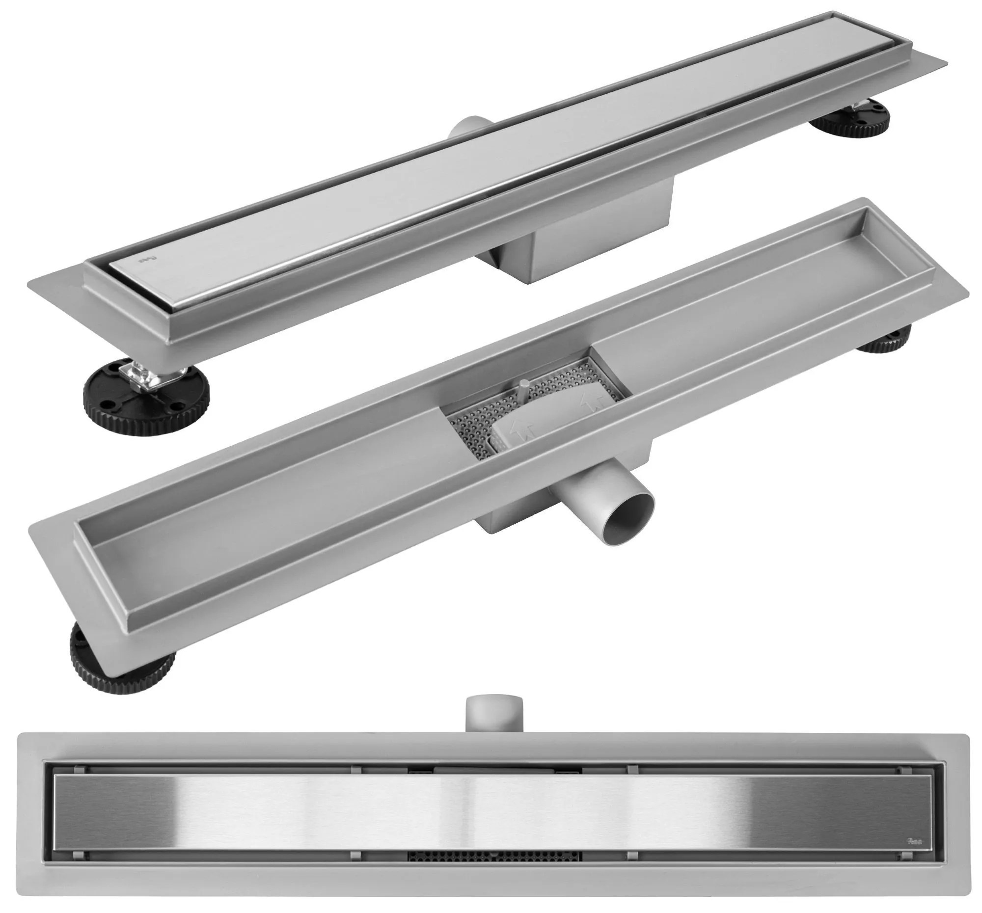 Rea Neox, odtokový sprchový žľab 60 cm, brúsená oceľ, REA-G2501