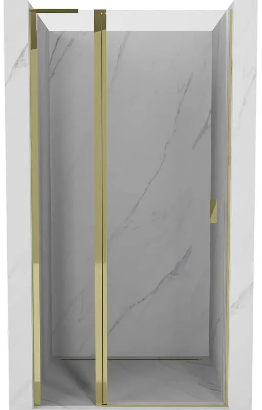 Mexen, Mexen Mist L Otočné sprchové dvere 90 cm, transparentné, zlaté - 8A4L-090-000-50-00