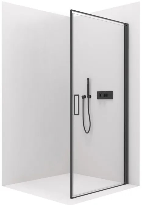 Cerano Porte, 1-krídlové sprchové dvere 90x195 cm, 8mm číre sklo, čierny profil, CER-CER-413492