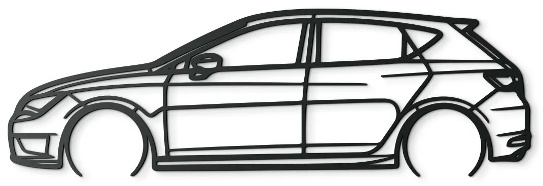 drevko Nálepka auta na stenu Seat Leon TSI Rozmer obrazu: 27,5 x 86 cm, Farba dekorácie: Čierna