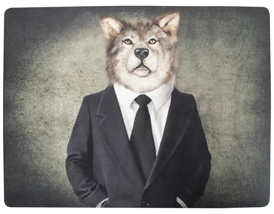 4ks pevné korkové prestieranie pán vlk - 30 * 40 * 0,4 cm