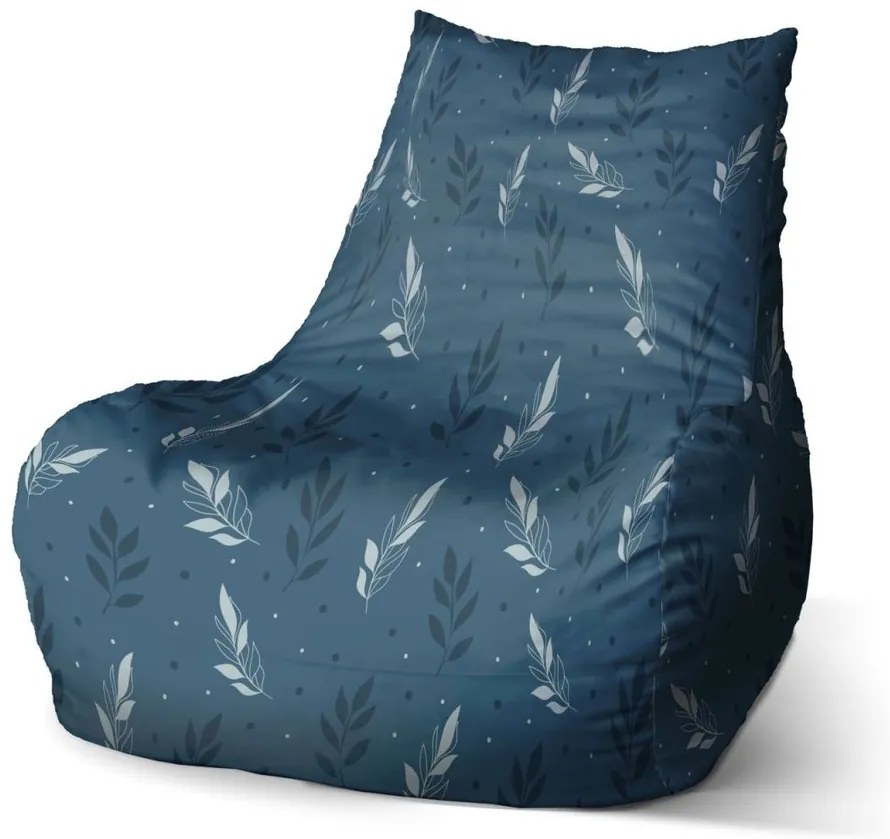 Sedací vak Bean modré klasy - detský, modrá