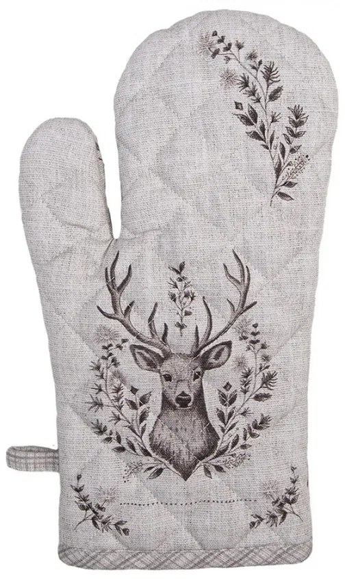 Béžová textilná chňapka - rukavice s jeleňom Gentle Wilderness - 18*30 cm