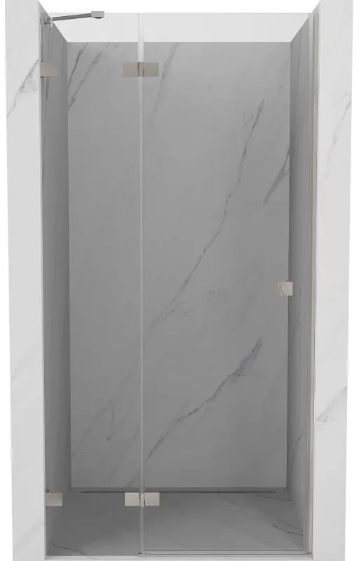 Mexen, Mexen Lunar výklopné sprchové dvere 90 cm, transparentné, brúsený nikel - 834-090-000-97-00-L