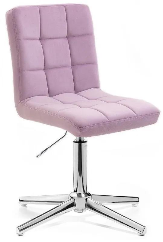 LuxuryForm DESIGN Stolička TOLEDO VELUR na striebornom kríži - levanduľa