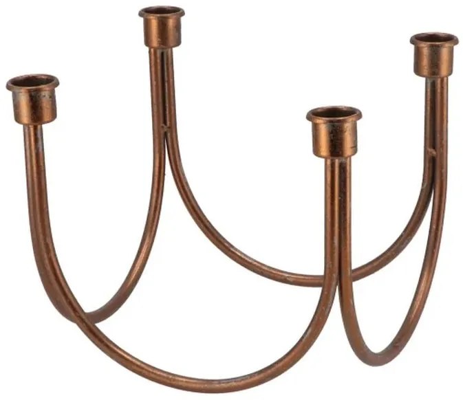 Zlatý antik kovový svietnik na 4 sviečky Dhaka gold - 21*21*18 cm