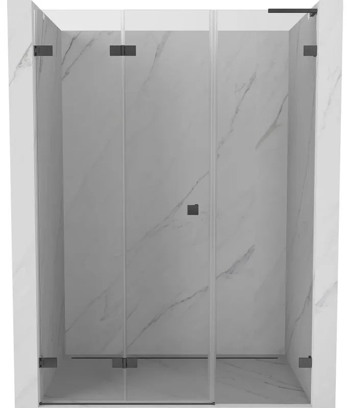 Mexen Lunar-F, L skladacie ľavé sprchové dvere 110 cm, 8mm číre sklo, brúsený grafit profil, 836SL-110-050-66-00-L