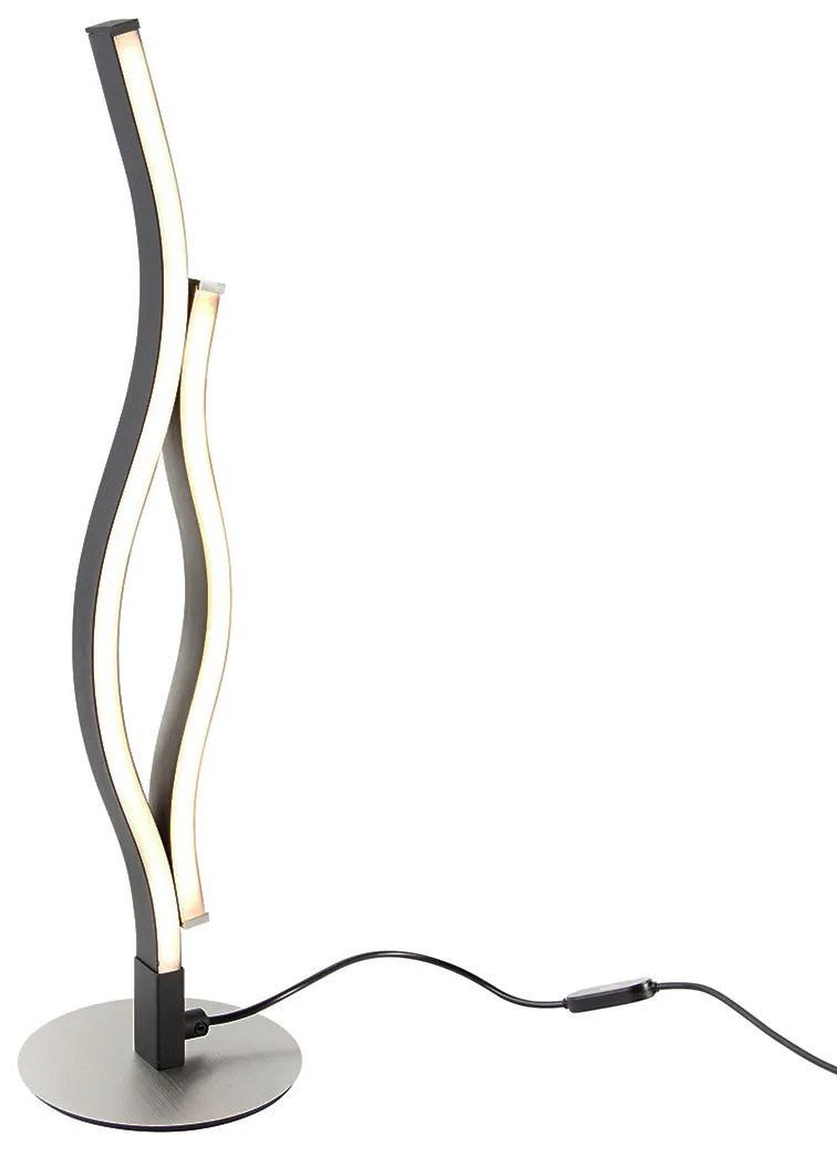 Design tafellamp zwart met zilver incl. LED dimbaar - Blaze
