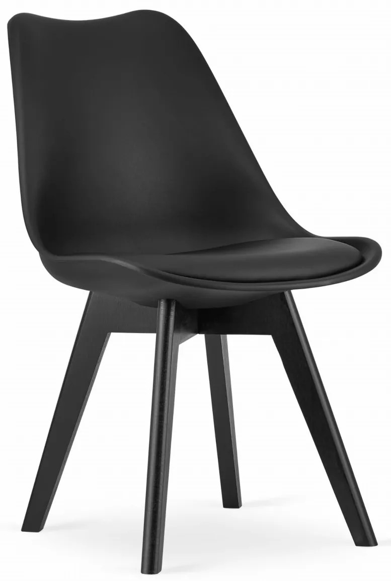 Čierna stolička BALI MARK s čiernymi nohami