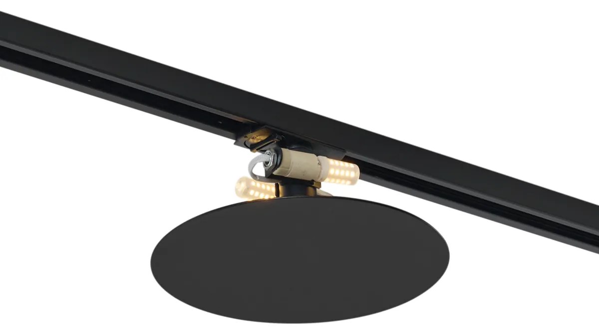 Moderné čierne stropné svietidlo pre 1-fázový koľajnicový systém 2-svetlá - Iconic Pulley