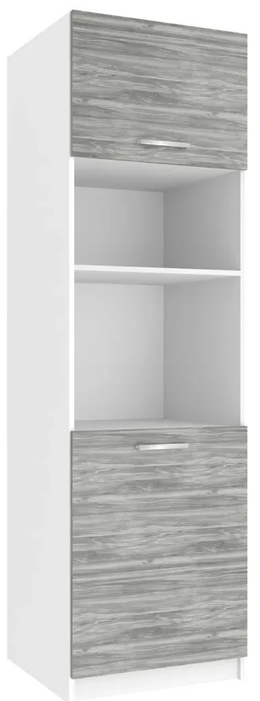 Vysoká kuchynská skrinka Belini pre vstavanú rúru 60 cm šedý antracit Glamour Wood TOR SSP60/0/WT/GW/0/E