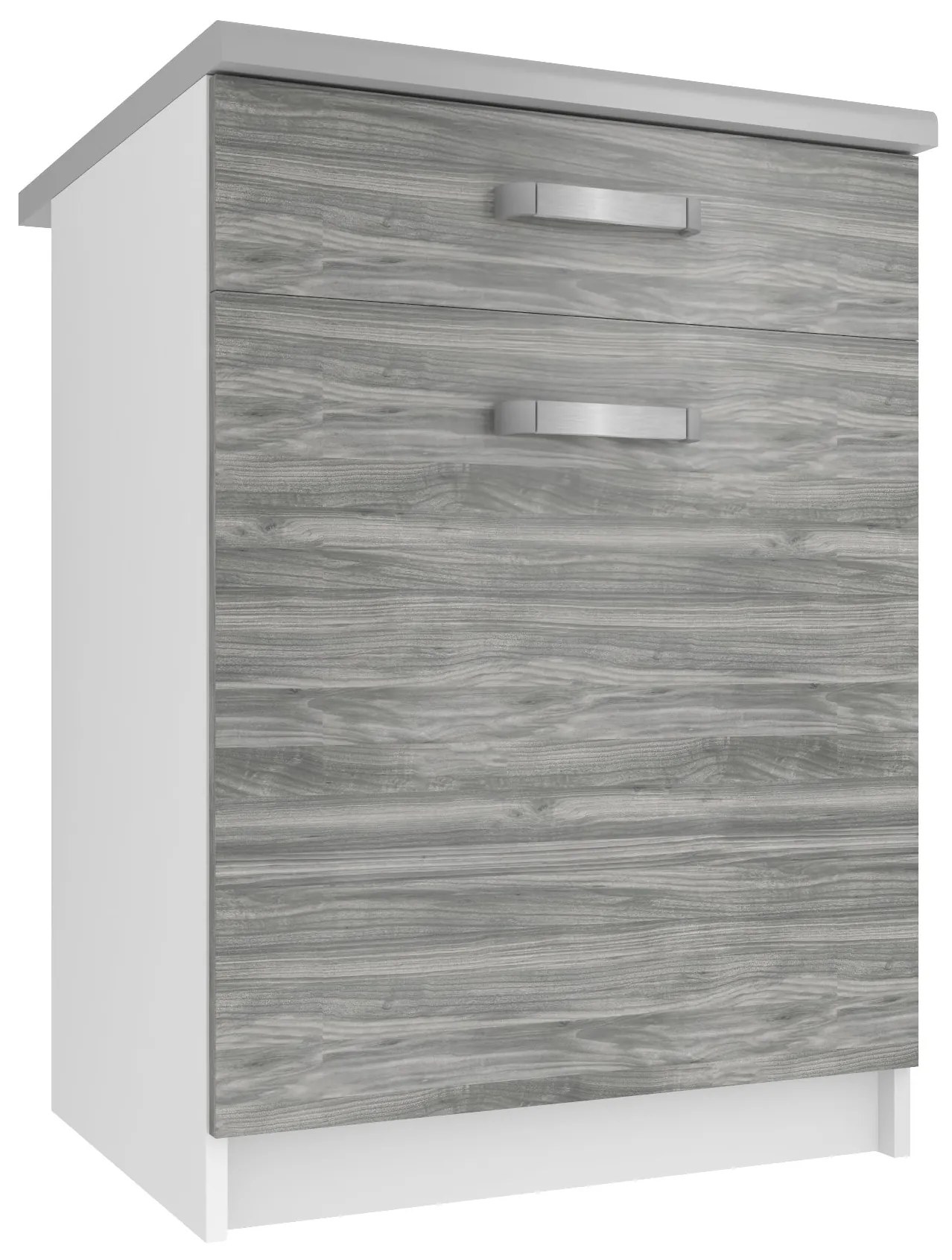 Kuchynská skrinka Belini spodná so zásuvkami 60 cm šedý antracit Glamour Wood s pracovnou doskou TOR SDSZ1-60/0/WT/GW1/0/U