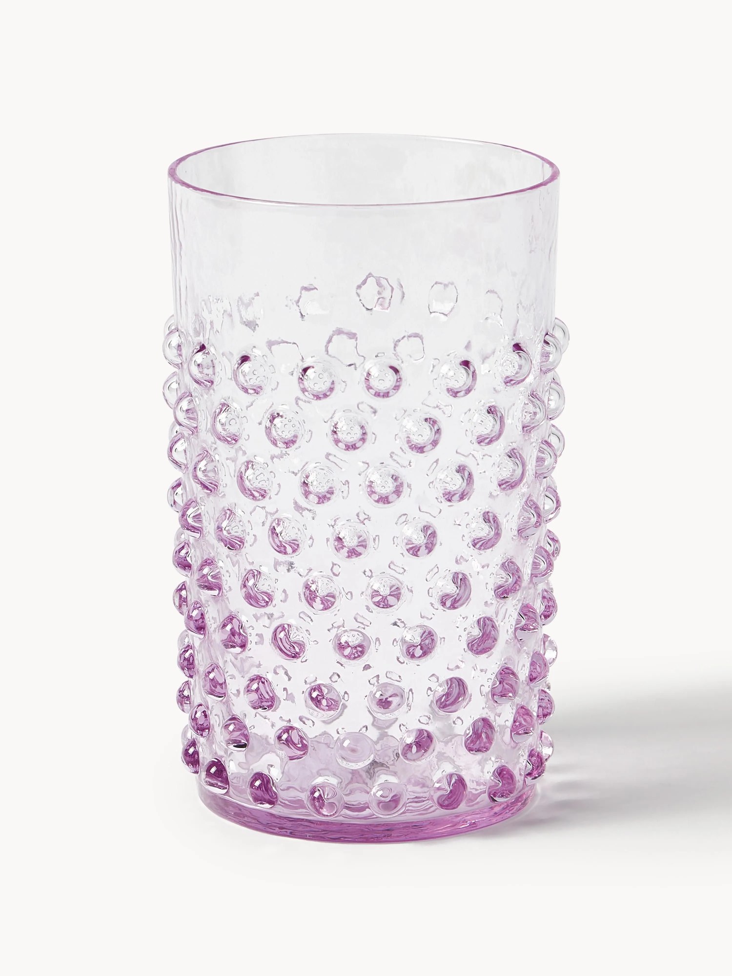 Ručne fúkané poháre na vodu Hobnail, 6 ks