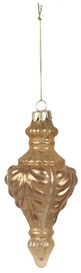 Zlatá sklenená vianočná ozdoba - Ø 7*14 cm