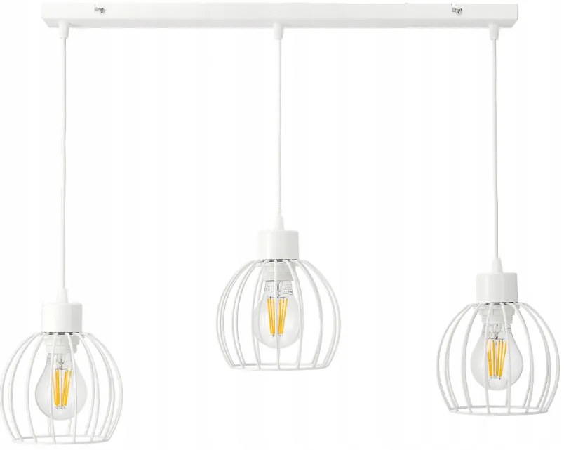 BERGE Stropné závesné svietidlo Beam - 3xE27 - DRUCE BALL WHITE