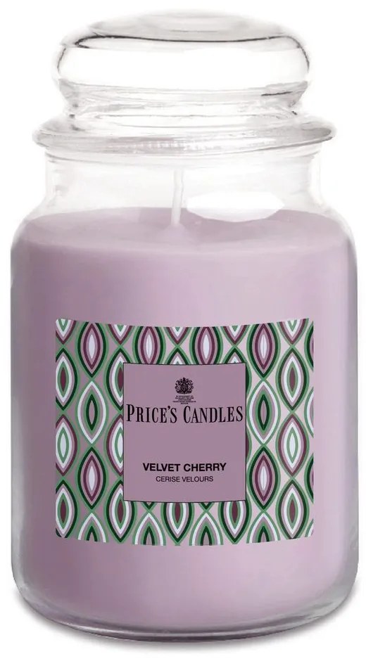 Price´s Price's MAXI vonná svíčka ve skle Velvet Cherry - hoření 130h