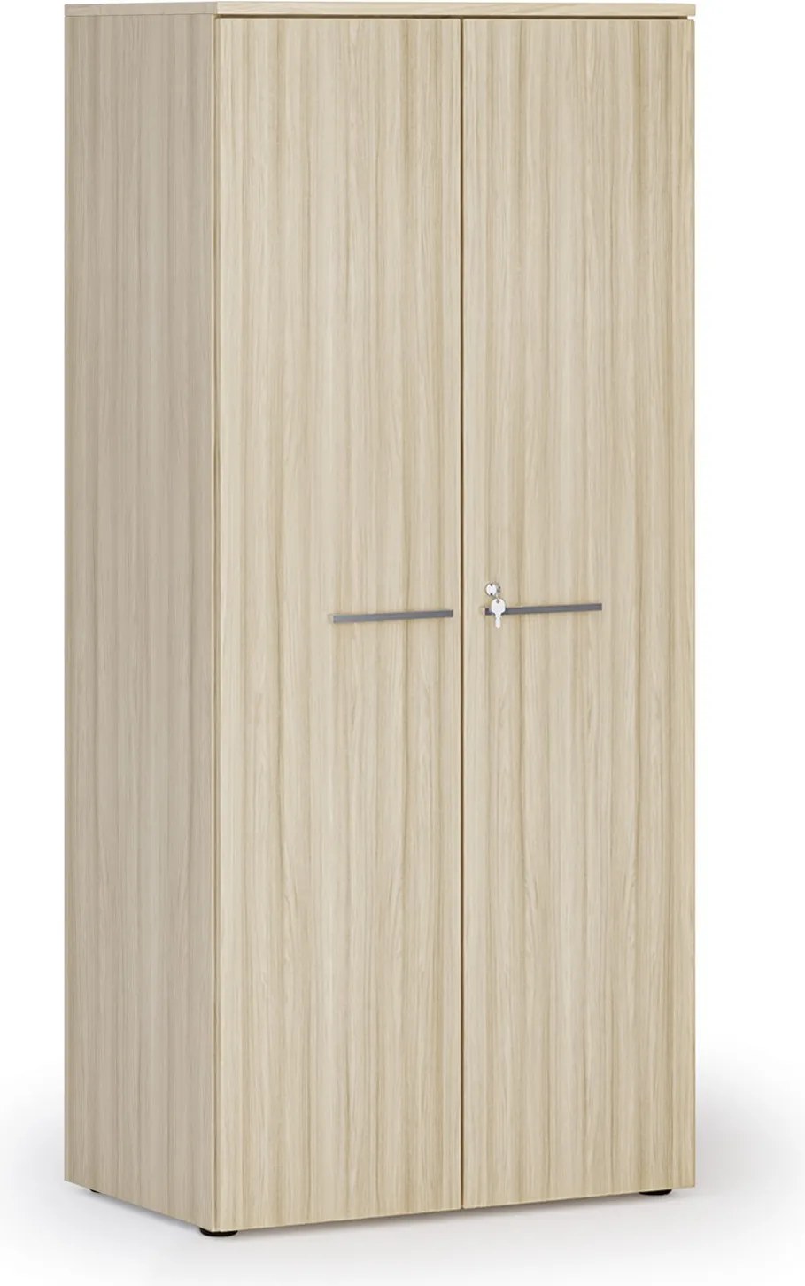 Kancelárska policová skriňa PRIMO WOOD s dverami, 800 x 500 x 1781 mm, dub prírodný