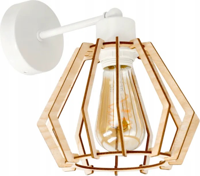 BERGE LED nástenné svietidlo 1xE27 WOOD BRILLIANT