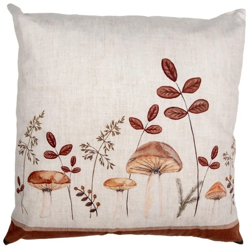 Béžová obliečka na vankúš s hubkami Little Forest Jewels - 45*45 cm