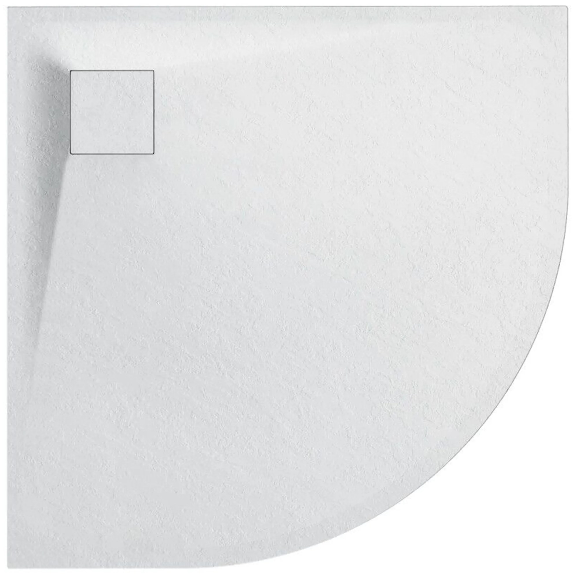 Cerano Quarto, štvrťkruhová sprchová vanička 80x80x3 cm z minerálneho kompozitu, biela, CER-CER-414755