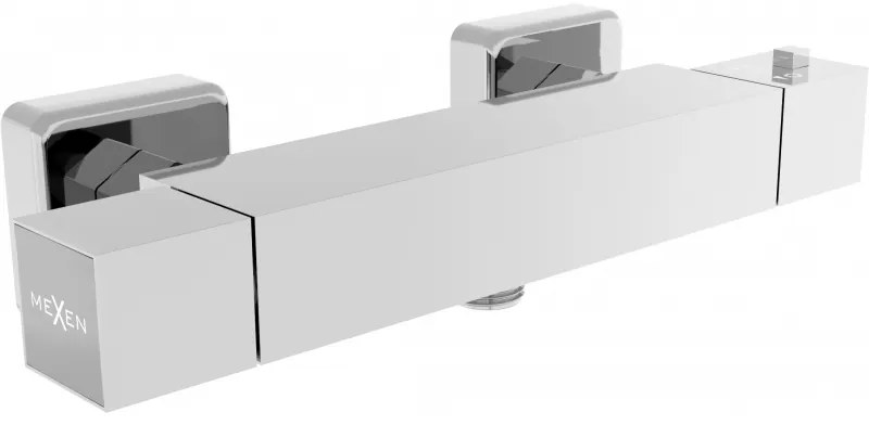 Mexen Cube, termostatická sprchová batéria so spodným 1/2" pripojením sprchy, chrómová, 77200-00