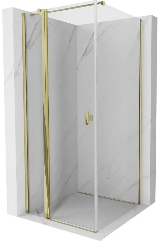 Mexen, Mexen Mist T sklápací sprchový kút 70 x 70 cm, transparentný, zlatý - 8A4T-070-070-50-00