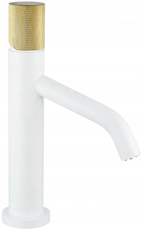 Mexen Rumba One umývadlová batéria, biela / zlatá, 73501-25