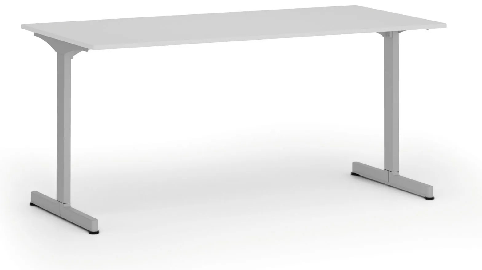 Kancelársky stôl PRIMO BETA, 160x80 cm, sivá podnož, biela