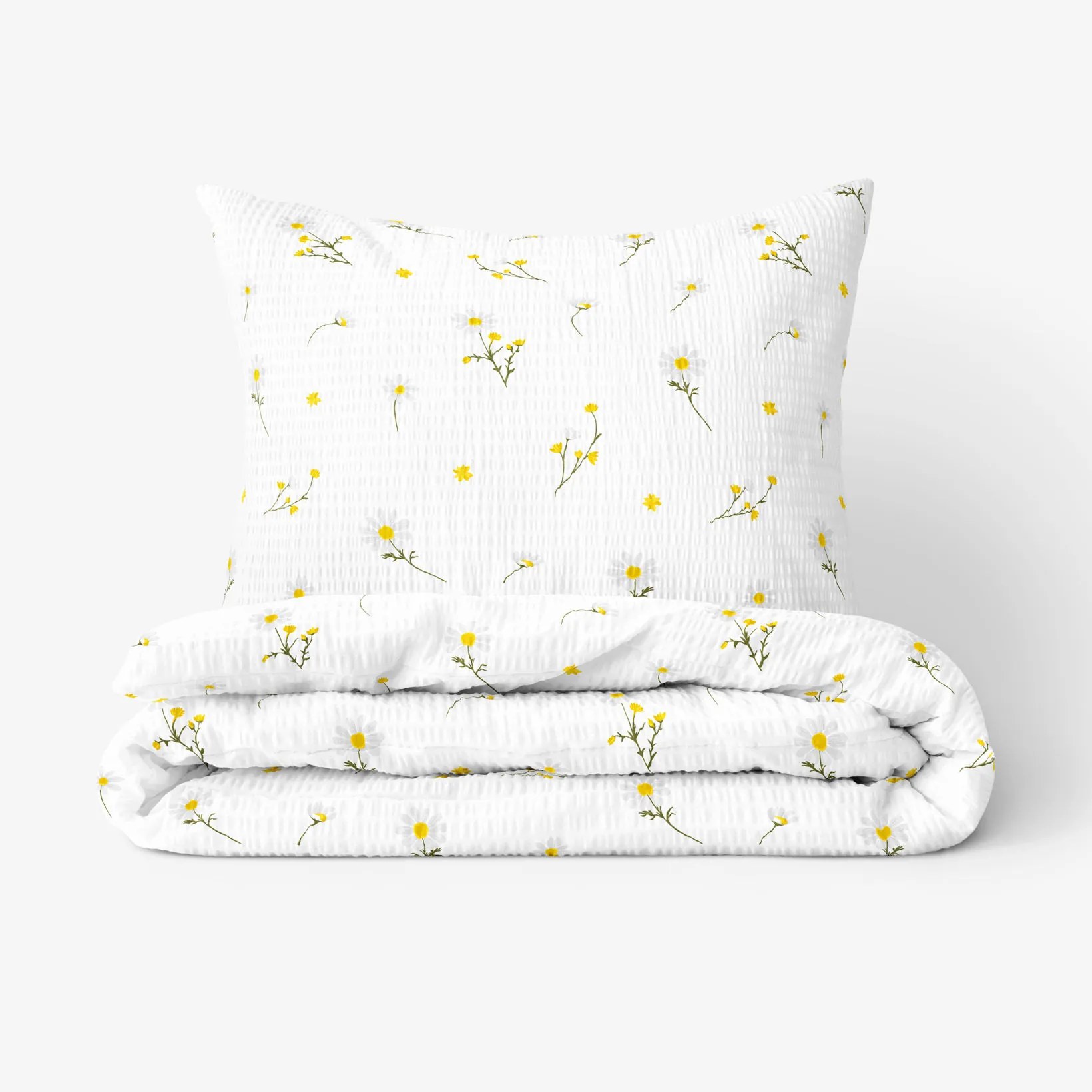 Goldea krepové posteľné obliečky - harmanček 140 x 200 a 70 x 90 cm