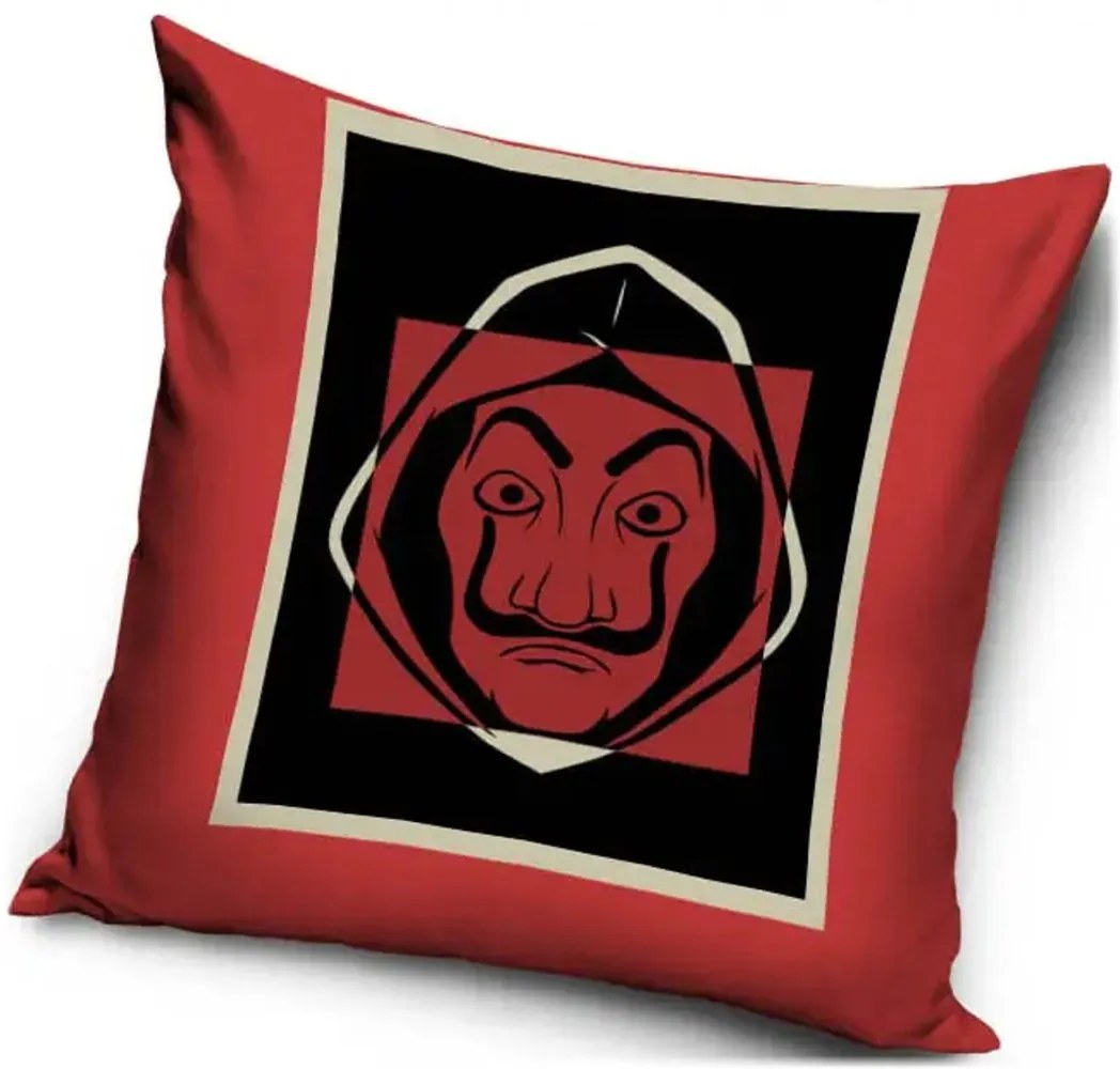 Dekoračný vankúš Dom z papiera - Money Heist – motív Dali Mask - 40x40 cm