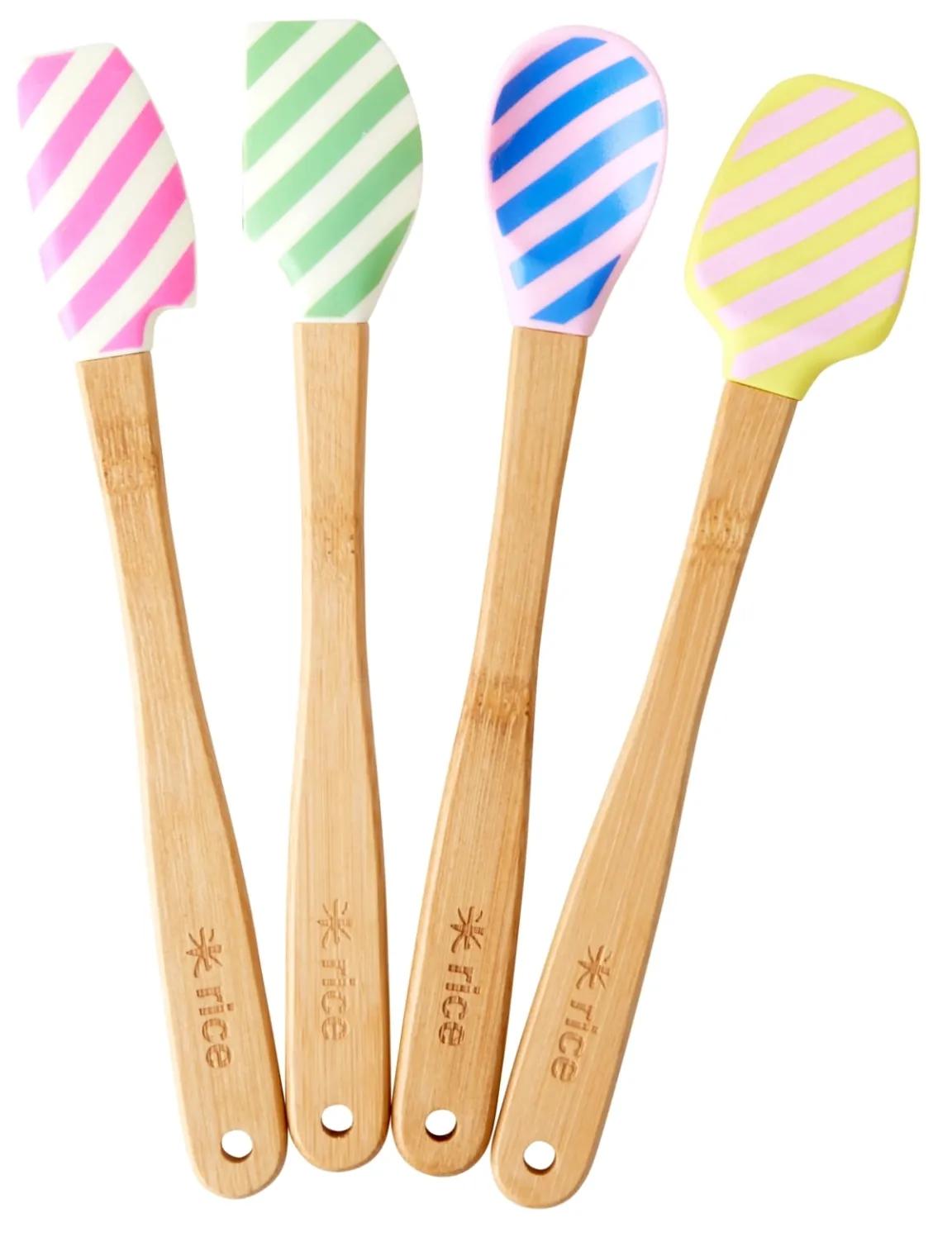 rice Malé silikónové stierky Multicolor - set 4 ks
