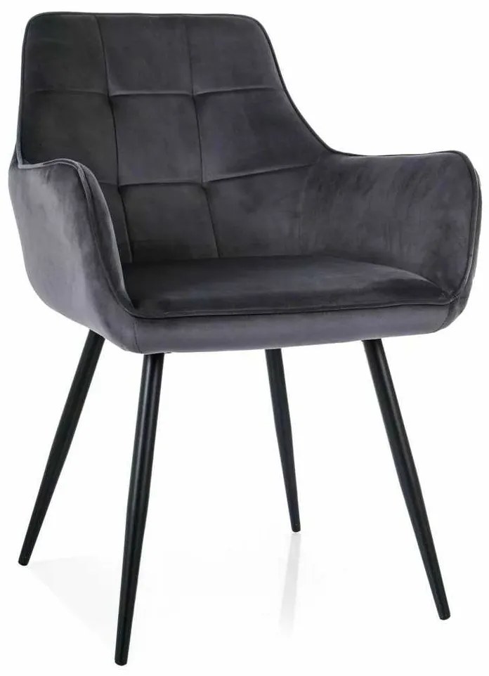 Jedálenská stolička Pomme Velvet, čierna