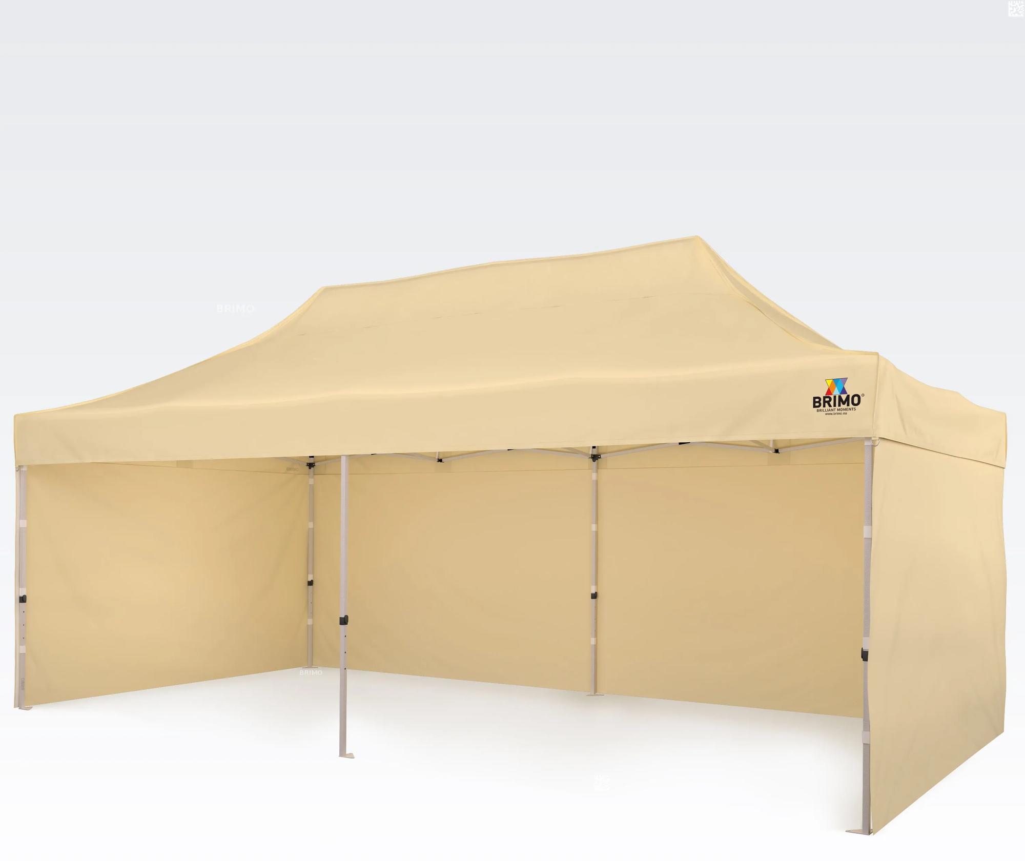 BRIMO Nožnicový stan 3x6m - s 3 stenami - Béžová 11