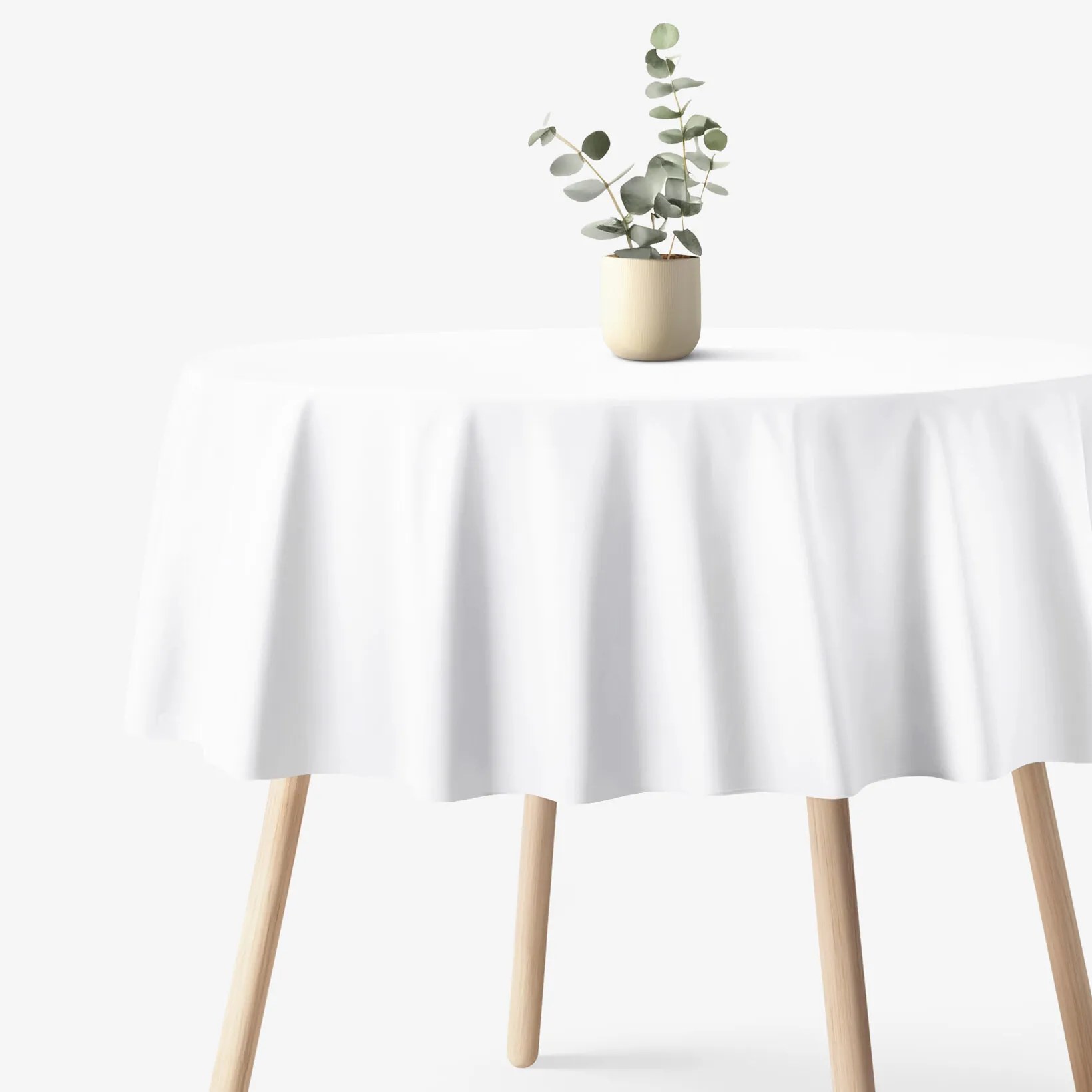 Goldea okrúhly obrus 100% bavlnený kepr - biely Ø 130 cm