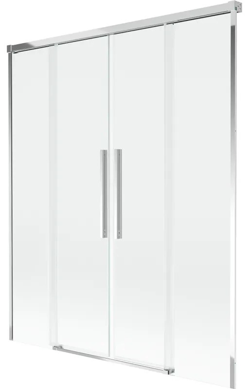 Mexen Rox, 2-krídlová posuvná vaňová zástena 160 x 150 cm, 8mm číre sklo, chrómový profil, 8C9-160-002-01-00