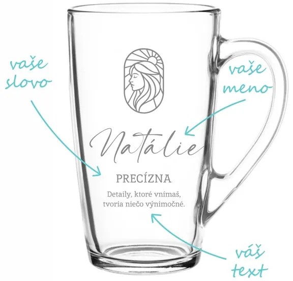 Pieskovaný hrnček znamenia Panny