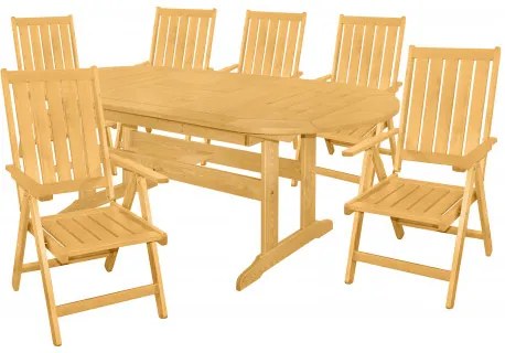 Doppler DOVER - záhradná drevená sedacia súprava 6+1