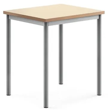 Stôl SONITUS, 700x600x760 mm, linoleum - béžová, strieborná