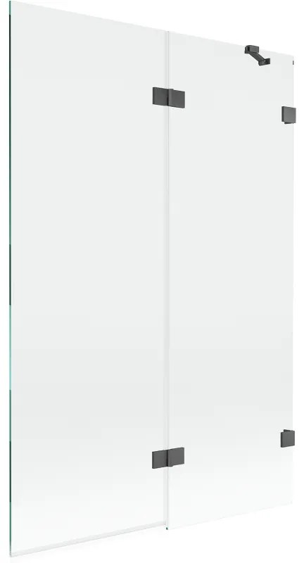 Mexen Lunar, 2-krídlová vaňová zástena pravá 120 x 150 cm, číre sklo, grafitová, 897-120-100-66-00-P